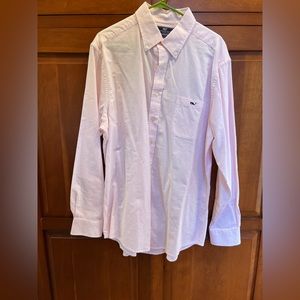 VINEYARD VINES Mens Pink Oxford Button Long Sleeve Shirt Size XL Slim Fit Tucker